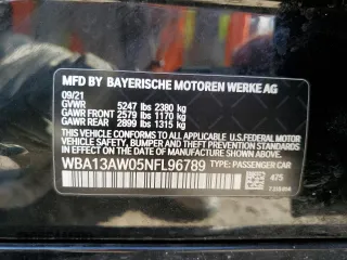 2022 BMW 4 Series M440i xDrive with VIN WBA13AW05NFL96789, listed as a Copart auction lot 50413865 with 24,112 mi miles and Salvage title. Bid and sale history available at DreamBid. Image 12.