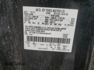 2013 Ford F-150 XL with VIN 1FTMF1CF5DKD45167, listed as a Copart auction lot 45029525 with 141,749 mi miles and Salvage title. Bid and sale history available at DreamBid. Image 12.