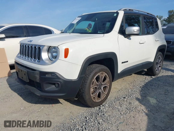 2018 Jeep Renegade Limited with VIN ZACCJBDBXJPG75982, listed as a IAAI auction lot 41917346 with 57,465 mi miles and . Bid and sale history available at DreamBid. Image 18.
