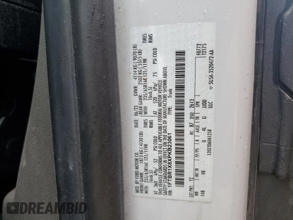 2023 Ford Transit Cargo с VIN 1FTBR1X8XPKB23061, выставлен на аукционе Copart как лот 58814525 с пробегом 24 432 миль миль и Списание • Salvage title. История ставок и продаж доступна на DreamBid. Изображение 13.