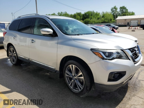 2017 Nissan Pathfinder SL with VIN 5N1DR2MM2HC692588, listed as a Copart auction lot 57098315 with 58,710 mi miles and Salvage title. Bid and sale history available at DreamBid. Image 4.