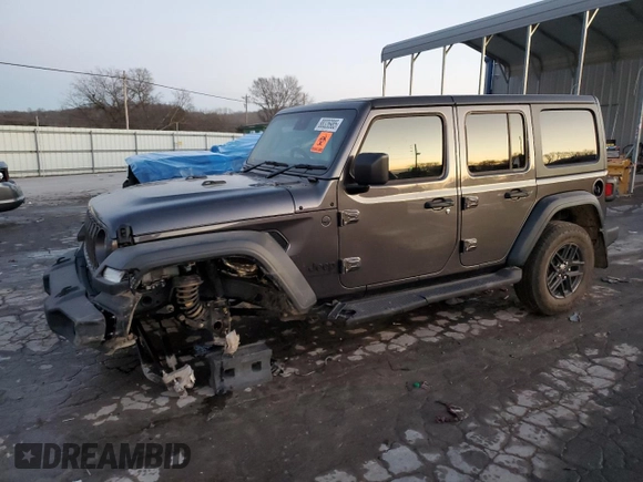 2024 Jeep Wrangler Sport с VIN 1C4PJXKN8RW291502, выставлен на аукционе Copart как лот 88326985 с пробегом 4 720 миль миль и Списание • Salvage title. История ставок и продаж доступна на DreamBid. Изображение 1.