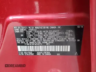 2015 Toyota RAV4 LE with VIN 2T3BFREV6FW248774, listed as a Copart auction lot 51546965 with 103,894 mi miles and Salvage title. Bid and sale history available at DreamBid. Image 14.