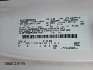 2023 Ford F-350 с VIN 1FT8X3BA3PEC79964, выставлен на аукционе Copart как лот 80507954 с пробегом 18 604 миль миль и Списание • Salvage title. История ставок и продаж доступна на DreamBid. Изображение 13.