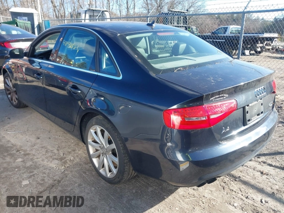 2013 Audi A4 Premium Plus with VIN WAUFFAFL7DN041344, listed as a IAAI auction lot 41194184 with 106,187 mi miles. Bid and sale history available at carsss.com. Image 3.