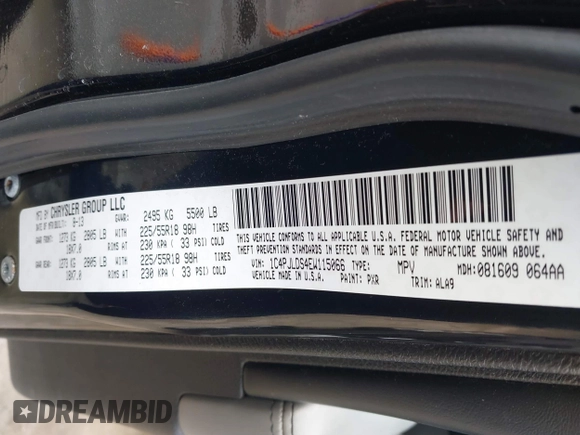 2014 Jeep Cherokee Limited with VIN 1C4PJLDS4EW115066, listed as a IAAI auction lot 41850944 with 125,980 mi miles. Bid and sale history available at carsss.com. Image 9.
