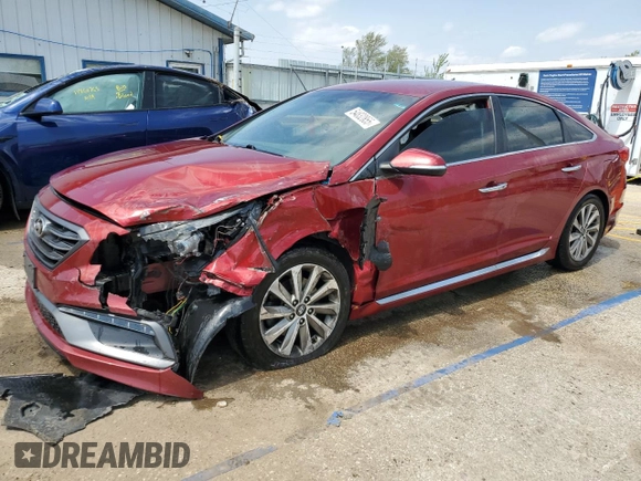 2015 Hyundai Sonata Sport with VIN 5NPE34AF4FH049589, listed as a Copart auction lot 54832855 with Not provided miles and Salvage title. Bid and sale history available at DreamBid. Image 1.