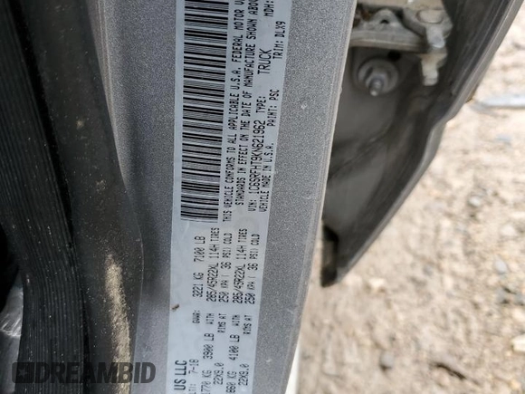 2019 Ram 1500 Limited с VIN 1C6SRFHT9KN621962, выставлен на аукционе Copart как лот 59717165 с пробегом Не указан миль и На запчасти • Non repairable. История ставок и продаж доступна на DreamBid. Изображение 12.