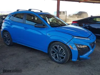 2022 Hyundai Kona N Line with VIN KM8K33A36NU824980, listed as a IAAI auction lot 41814053 with 1 mi miles. Bid and sale history available at carsss.com. Image 1.