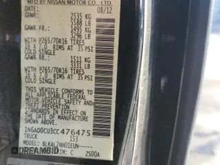 2012 Nissan Frontier SV с VIN 1N6AD0CU3CC476475, выставлен на аукционе Copart как лот 53733305 с пробегом 99 784 миль миль и Списание • Salvage title. История ставок и продаж доступна на DreamBid. Изображение 13.