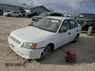 2001 Hyundai Accent GL with VIN KMHCG45C51U156558, listed as a Copart auction lot 89369295 with 61,945 mi miles and Clean Title. Bid and sale history available at carsss.com. Image 1.