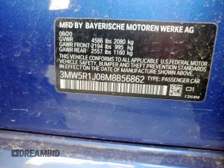 2021 BMW 3 Series 330i z VIN 3MW5R1J08M8B56862, wystawiony jako Copart lot #52976585 z przebiegiem 41 867 mil mil oraz Czysty tytuł • Clean title. Historia ofert i sprzedaży dostępna na DreamBid. Obrazek 12.