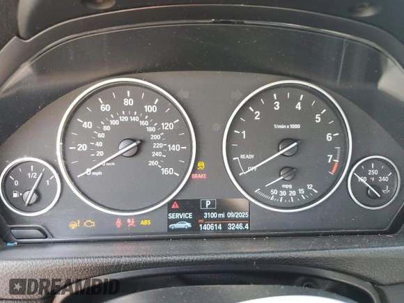 2015 BMW 3 Series 320i with VIN WBA3B1C54FK136422, listed as a Copart auction lot 48638055 with 140,614 mi miles and Salvage Title. Bid and sale history available at carsss.com. Image 9.