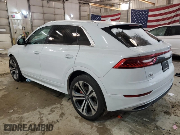 2019 Audi Q8 Prestige z VIN WA1CVBF10KD030860, wystawiony jako Copart lot #71538282 z przebiegiem 59 859 mil mil oraz . Historia ofert i sprzedaży dostępna na DreamBid. Obrazek 2.