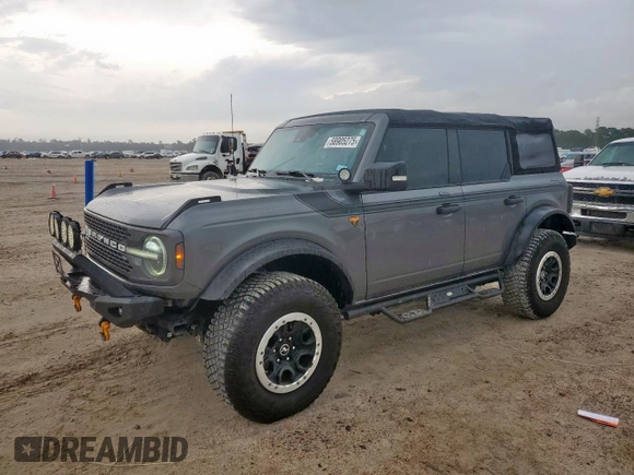 2022 Ford Bronco with VIN 1FMEE5DP7NLB74287, listed as a Copart auction lot 58905275 with 17,326 mi miles and Salvage title. Bid and sale history available at DreamBid. Image 1.