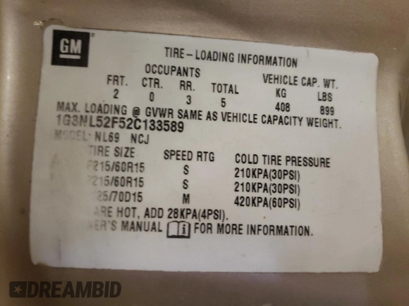 2002 Oldsmobile Alero GL1 z VIN 1G3NL52F52C133589, wystawiony jako Copart lot #77093824 z przebiegiem 150 353 mil mil oraz Szkoda całkowita • Salvage title. Historia ofert i sprzedaży dostępna na DreamBid. Obrazek 14.