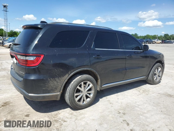 2015 Dodge Durango Limited with VIN 1C4RDHDG3FC904594, listed as a Copart auction lot 55492965 with 170,552 mi miles and Salvage title. Bid and sale history available at DreamBid. Image 3.