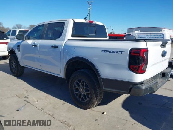 2024 Ford Ranger XLT with VIN 1FTER4GH4RLE18796, listed as a IAAI auction lot 41202877 with 7,632 mi miles. Bid and sale history available at carsss.com. Image 3.