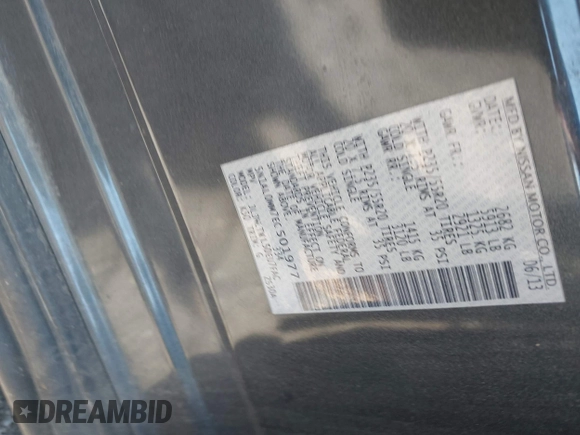 2014 Infiniti QX60 with VIN 5N1AL0MM7EC501977, listed as a IAAI auction lot 41942891 with Not Provided miles. Bid and sale history available at carsss.com. Image 9.