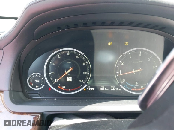 2015 BMW 7 Series 750Li with VIN WBAYE8C5XFD782039, listed as a IAAI auction lot 41505626 with 74,716 mi miles. Bid and sale history available at carsss.com. Image 15.
