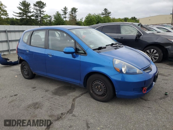 2007 Honda Fit with VIN JHMGD38497S020207, listed as a Copart auction lot 57447875 with 185,603 mi miles and Salvage title. Bid and sale history available at DreamBid. Image 4.