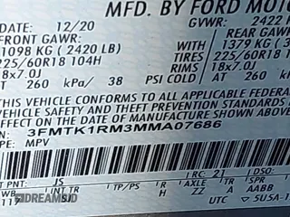 2021 Ford Mustang Mach-E Select z VIN 3FMTK1RM3MMA07686, wystawiony jako IAAI lot #41702088 z przebiegiem 26 158 mil mil oraz . Historia ofert i sprzedaży dostępna na DreamBid. Obrazek 9.