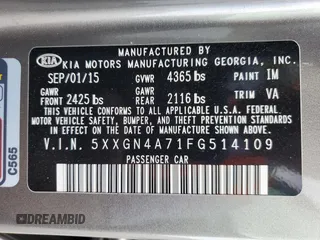 2015 Kia Optima EX с VIN 5XXGN4A71FG514109, выставлен на аукционе Copart как лот 60502465 с пробегом 190 945 миль миль и Списание • Salvage title. История ставок и продаж доступна на DreamBid. Изображение 13.