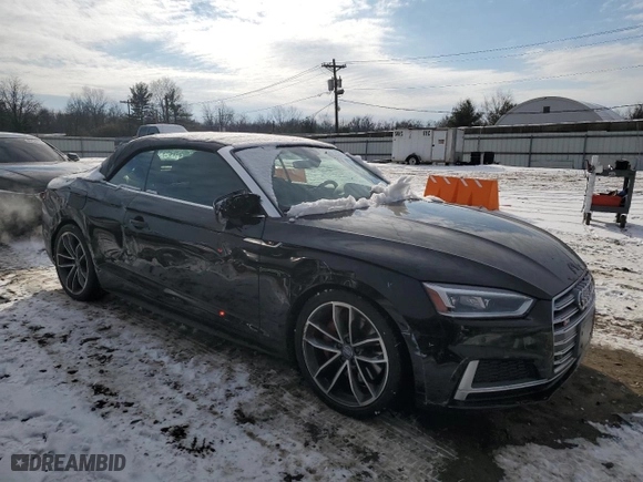 2018 Audi S5 Cabriolet Prestige with VIN WAU24GF54JN018303, listed as a Copart auction lot 85240154 with NaN miles and Salvage Title. Bid and sale history available at carsss.com. Image 4.