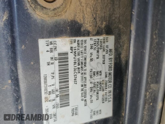 2003 Ford Expedition Eddie Bauer z VIN 1FMPU18L13LC57657, wystawiony jako Copart lot #52851155 z przebiegiem 253 028 mil mil oraz Szkoda całkowita • Salvage title. Historia ofert i sprzedaży dostępna na DreamBid. Obrazek 13.