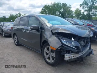 2019 Honda Odyssey EX-L z VIN 5FNRL6H79KB071897, wystawiony jako IAAI lot #42756885 z przebiegiem 147 954 mil mil oraz . Historia ofert i sprzedaży dostępna na DreamBid. Obrazek 1.