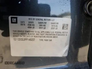 2015 Chevrolet Malibu LT with VIN 1G11D5SL8FF146237, listed as a Copart auction lot 55181255 with 196,886 mi miles and Clean Title. Bid and sale history available at DreamBid. Image 12.