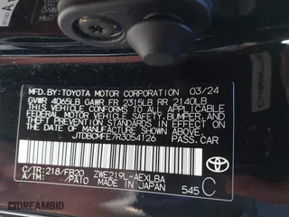 2024 Toyota Corolla Hybrid LE with VIN JTDBCMFE7R3054126, listed as a IAAI auction lot 41784668 with 15,864 mi miles. Bid and sale history available at carsss.com. Image 9.