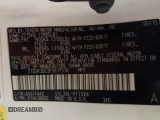 2015 Toyota Sienna L с VIN 5TDZK3DC3FS617518, выставлен на аукционе IAAI как лот 41566048 с пробегом 188 494 миль миль и . История ставок и продаж доступна на DreamBid. Изображение 9.
