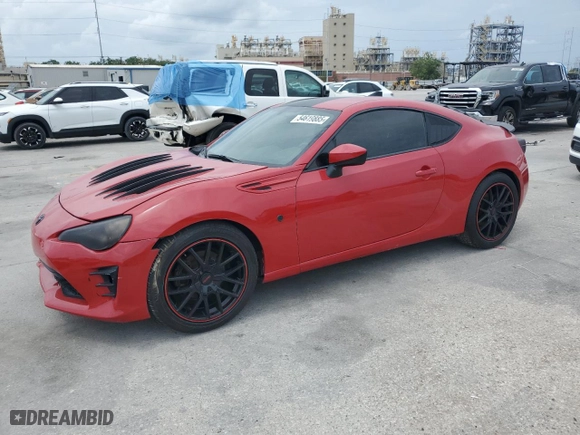2017 Toyota 86 with VIN JF1ZNAA19H8706103, listed as a Copart auction lot 54619885 with 0 mi miles and Salvage Title. Bid and sale history available at carsss.com. Image 1.