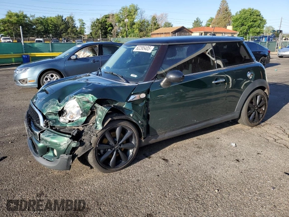 2013 MINI Hardtop S with VIN WMWSV3C59DT475621, listed as a Copart auction lot 62295405 with 108,782 mi miles and Salvage title. Bid and sale history available at DreamBid. Image 1.