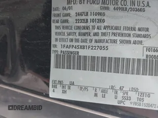 2001 Ford Mustang GT Deluxe с VIN 1FAFP45X81F227055, выставлен на аукционе IAAI как лот 42026993 с пробегом 150 250 миль миль и . История ставок и продаж доступна на DreamBid. Изображение 9.