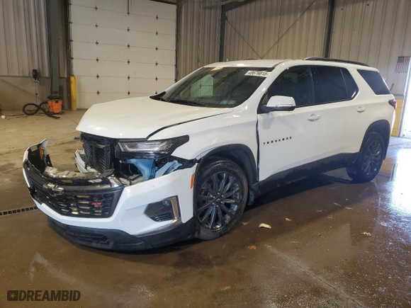 2022 Chevrolet Traverse RS with VIN 1GNEVJKW5NJ187162, listed as a Copart auction lot 48679815 with 21,574 mi miles and Salvage Title. Bid and sale history available at carsss.com. Image 1.