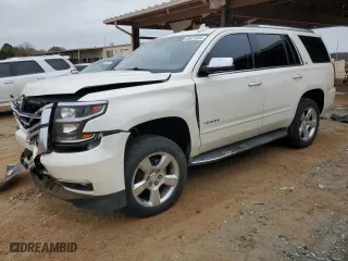 2015 Chevrolet Tahoe LTZ with VIN 1GNSCCKC3FR672168, listed as a Copart auction lot 85527284 with 160,822 mi miles and Salvage Title. Bid and sale history available at carsss.com. Image 1.