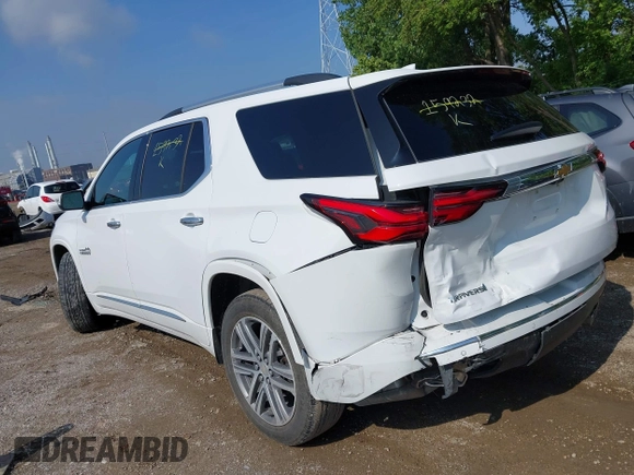 2022 Chevrolet Traverse High Country with VIN 1GNERNKW9NJ159232, listed as a IAAI auction lot 42368555 with 40,188 mi miles and . Bid and sale history available at DreamBid. Image 3.