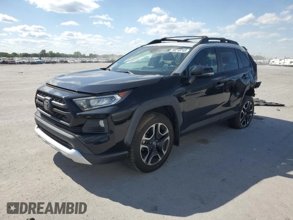 2019 Toyota RAV4 Adventure with VIN 2T3J1RFV6KC001694, listed as a Copart auction lot 58218745 with 69,646 mi miles and Salvage title. Bid and sale history available at DreamBid. Image 1.