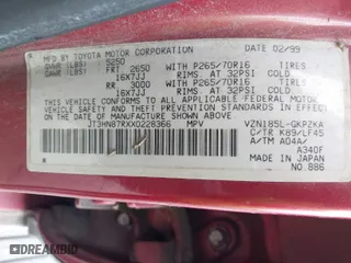 1999 Toyota 4Runner Limited with VIN JT3HN87RXX0228366, listed as a IAAI auction lot 41951213 with 353,938 mi miles. Bid and sale history available at carsss.com. Image 9.