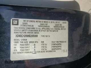 2008 Chevrolet Avalanche 3LT with VIN 3GNEC12098G305009, listed as a Copart auction lot 47277955 with 257,723 mi miles and Salvage title. Bid and sale history available at DreamBid. Image 12.