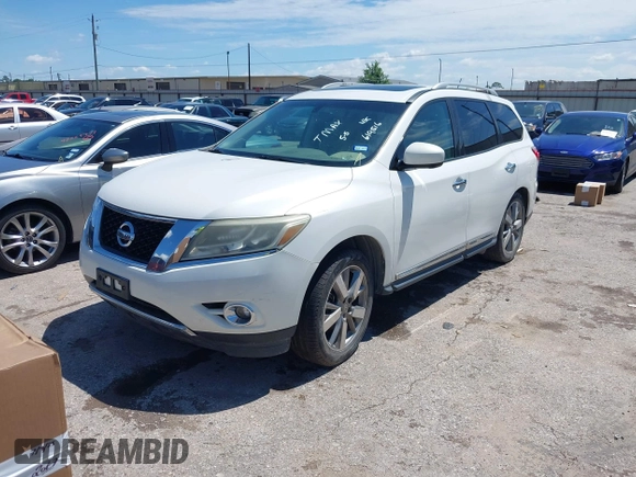2014 Nissan Pathfinder S with VIN 5N1AR2MN9EC619516, listed as a IAAI auction lot 42199247 with 145,649 mi miles and . Bid and sale history available at DreamBid. Image 2.