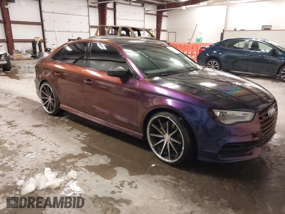 2016 Audi S3 Premium Plus with VIN WAUB1GFF8G1085388, listed as a IAAI auction lot 41295697 with 59,021 mi miles. Bid and sale history available at carsss.com. Image 1.