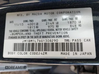 2016 Mazda 3 i Touring with VIN JM1BM1L76G1308290, listed as a IAAI auction lot 41924847 with 146,218 mi miles and . Bid and sale history available at DreamBid. Image 9.