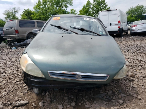 2002 Kia Rio with VIN KNADC123726158130, listed as a Copart auction lot 59104584 with 60,553 mi miles and Salvage Title. Bid and sale history available at carsss.com. Image 5.