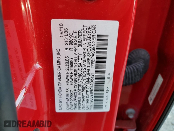 2019 Acura TLX w/A-Spec Pkg z VIN 19UUB2F60KA005121, wystawiony jako Copart lot #52135825 z przebiegiem 87 802 mil mil oraz Szkoda całkowita • Salvage title. Historia ofert i sprzedaży dostępna na DreamBid. Obrazek 13.