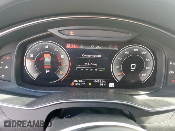 2019 Audi A6 Prestige with VIN WAUM2AF28KN038671, listed as a Copart auction lot 61748845 with 88,718 mi miles and Salvage title. Bid and sale history available at DreamBid. Image 9.