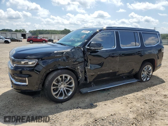 2022 Jeep Grand Wagoneer Series II z VIN 1C4SJVFJ5NS194152, wystawiony jako Copart lot #64996304 z przebiegiem Nie podano mil oraz Szkoda całkowita • Salvage title. Historia ofert i sprzedaży dostępna na DreamBid. Obrazek 1.