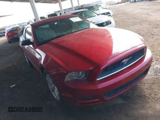 2014 Ford Mustang V6 with VIN 1ZVBP8AM9E5252762, listed as a IAAI auction lot 41767985 with 105,001 mi miles. Bid and sale history available at carsss.com. Image 1.